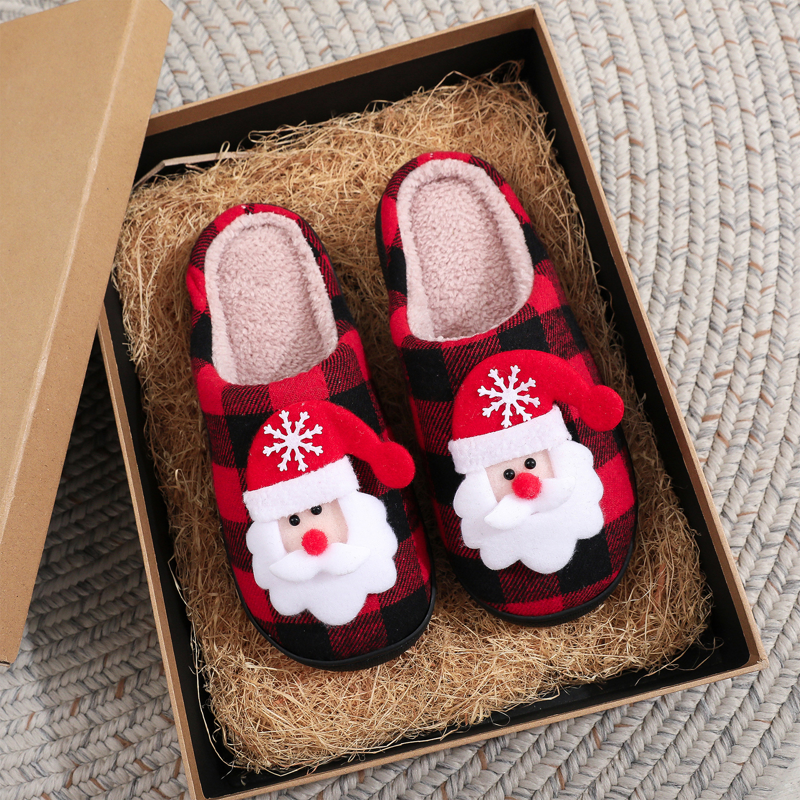 Christmas Couple Fuzzy Slipper - مراجعة Sewing House وسعره