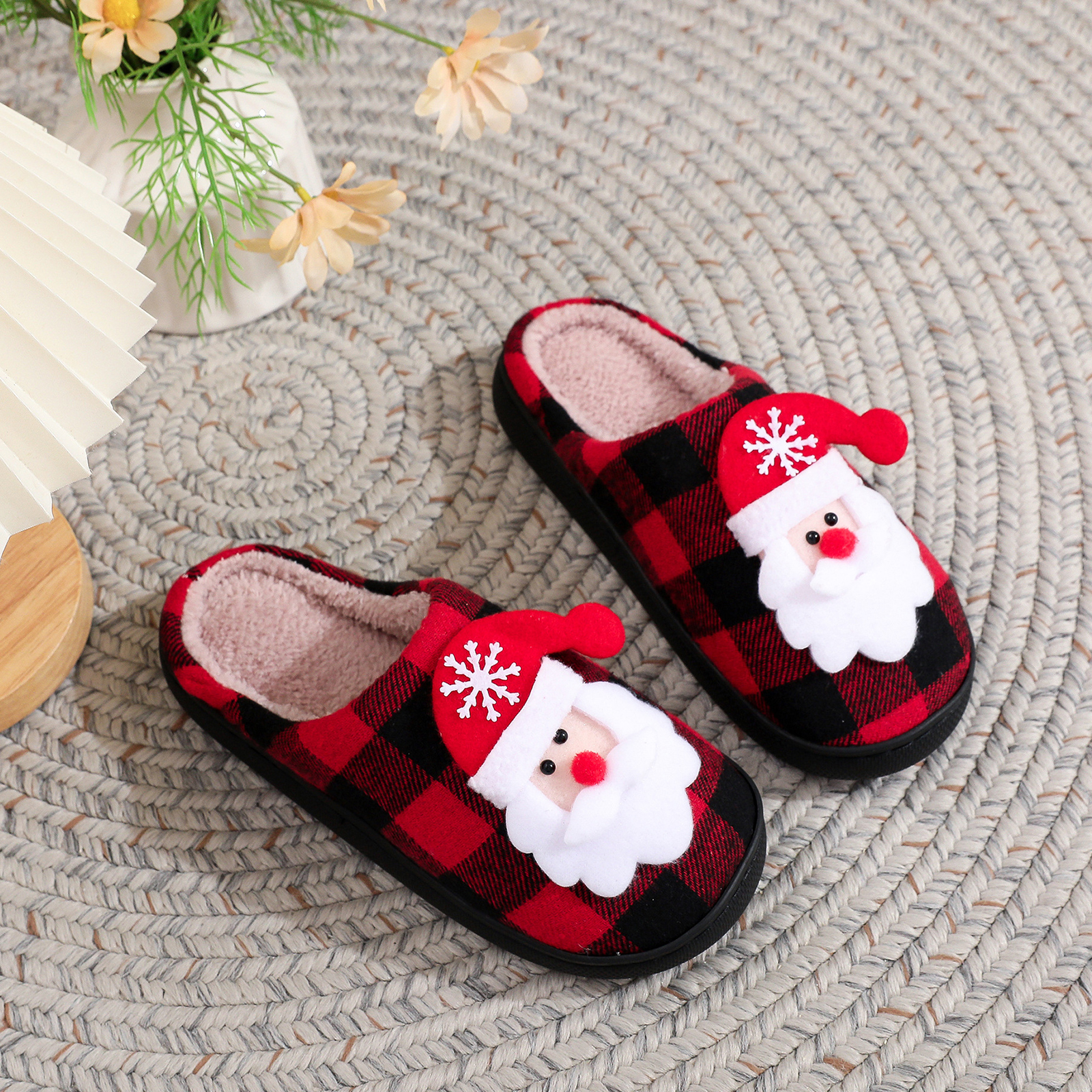 Christmas Couple Fuzzy Slipper - مراجعة Sewing House وسعره