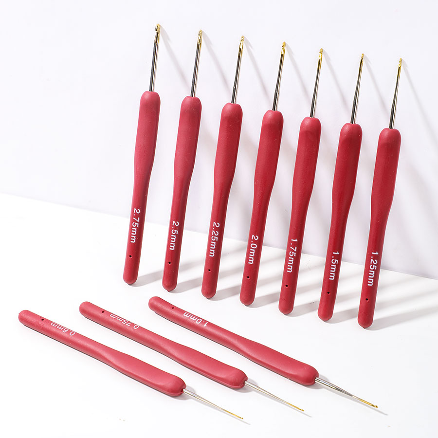 10pcs Red Crochet Set Kit Sili - مراجعة Sewing Necessities وسعره