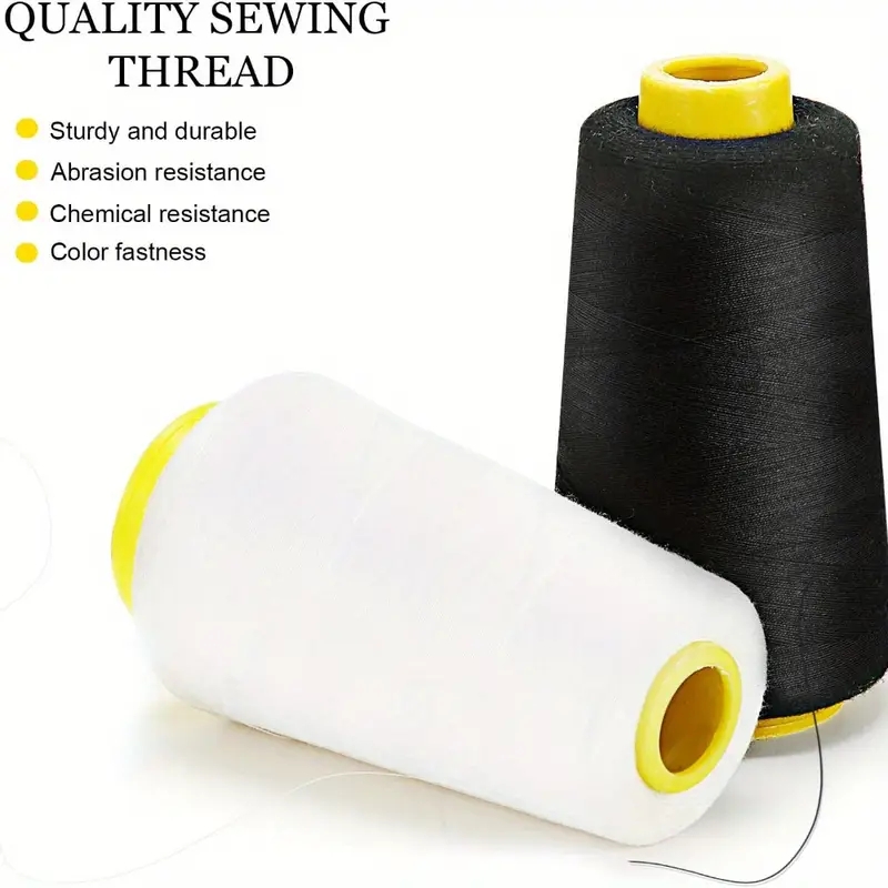 3 Black + 3 White Overlock Thr - مراجعة Serger Thread Cone وسعره