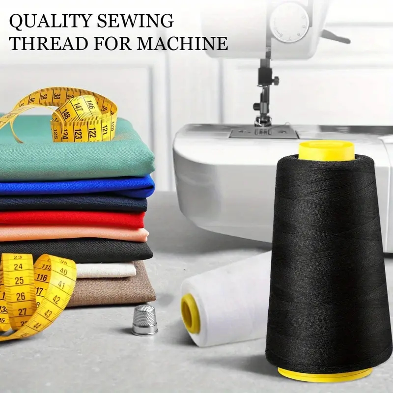 3 Black + 3 White Overlock Thr - مراجعة Serger Thread Cone وسعره