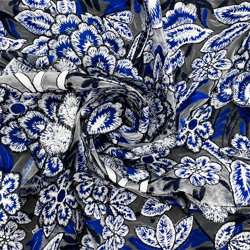 1yard Blue and white porcelain - مراجعة Sewing Embroidery Fabric وسعره