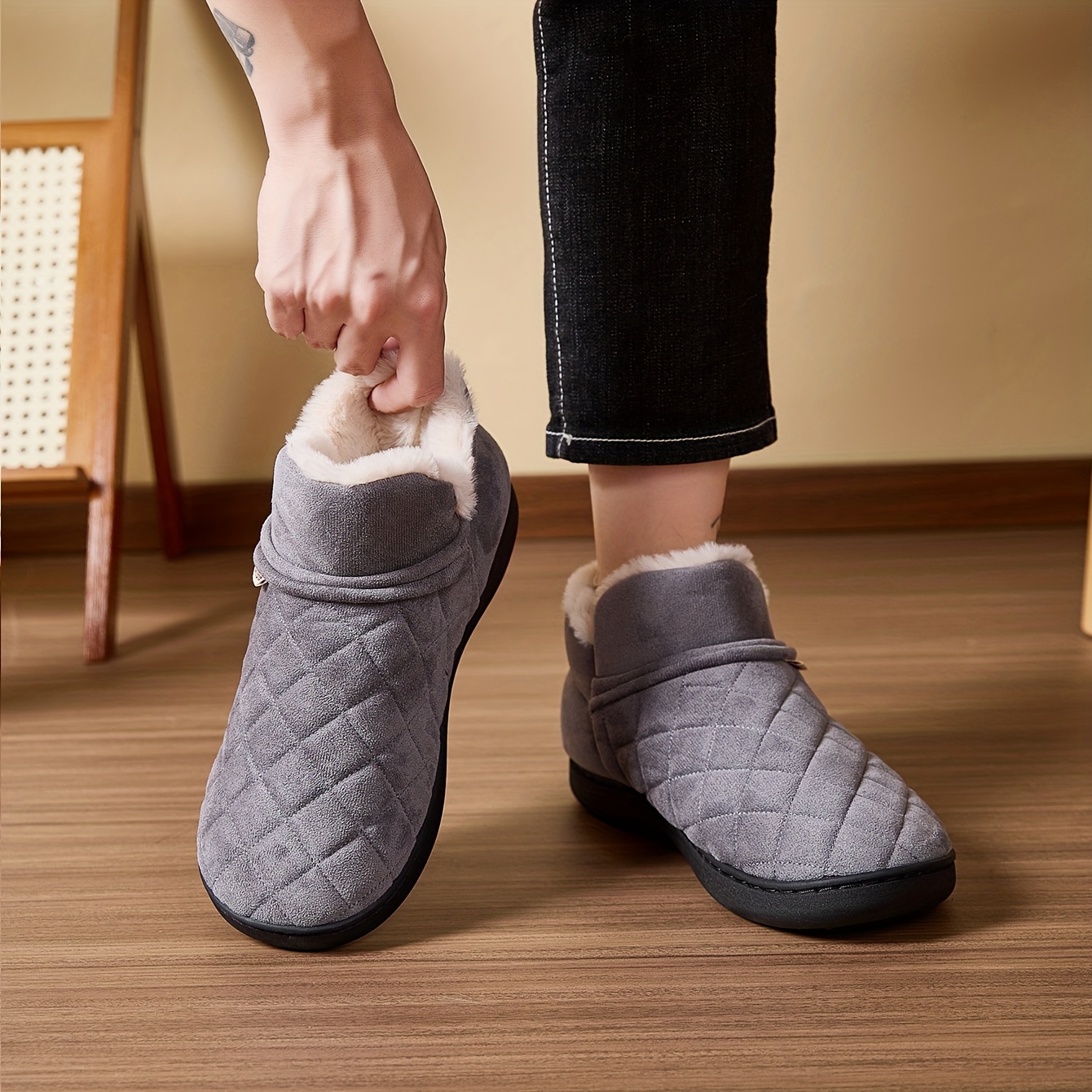Winter Warm Plush Slippers Men - مراجعة Sewing House وسعره