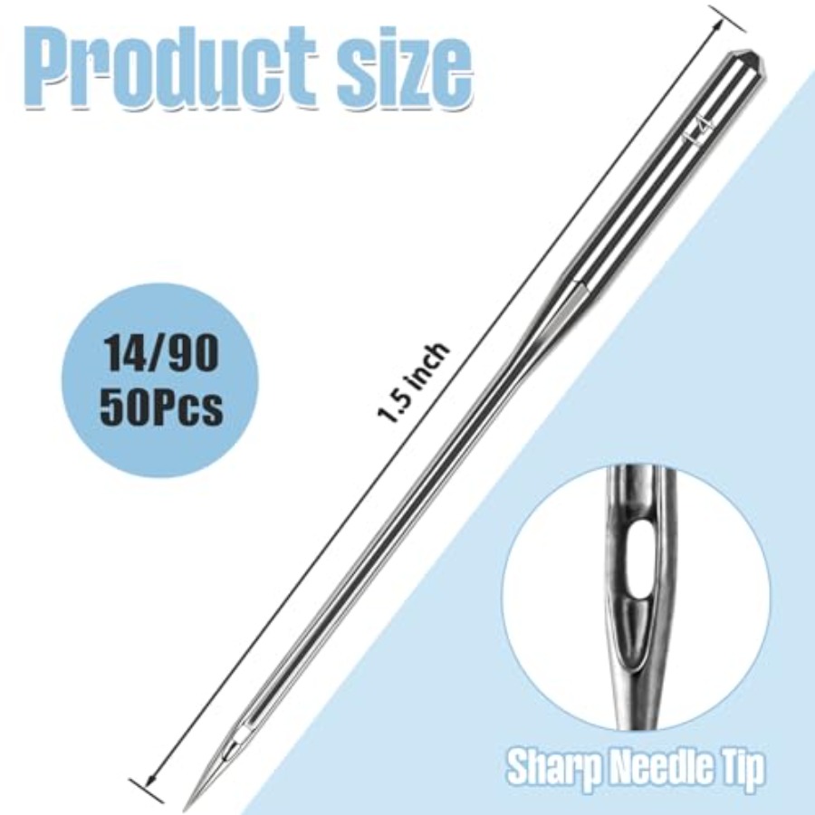 50 Pcs Universal Size 90/14 Se - مراجعة Leather Needle Heavy وسعره
