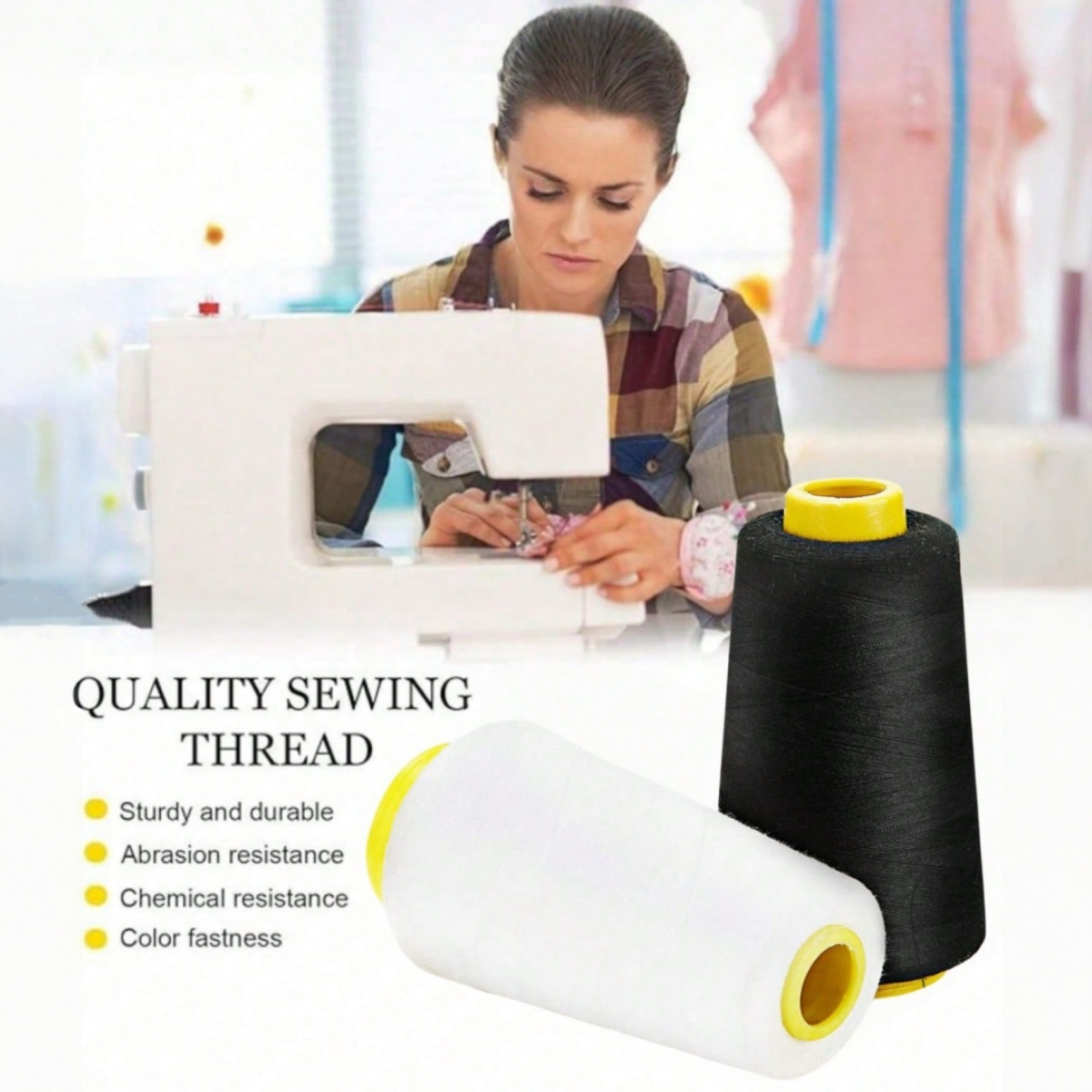 1-6Rolls 3000 Yard Each Serger - مراجعة Serger Thread Cone وسعره