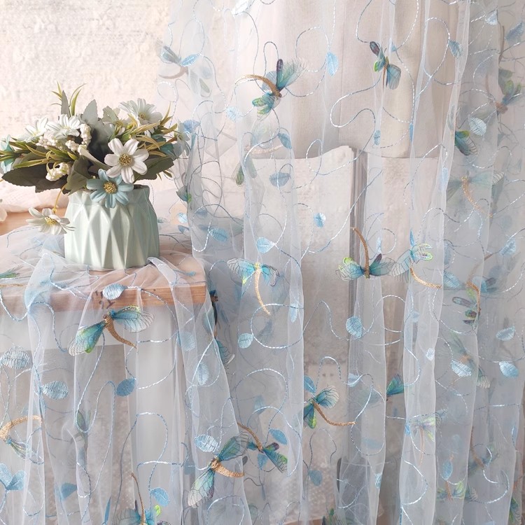 1yard Blue pink mesh fabric Th - مراجعة Sewing Embroidery Fabric وسعره