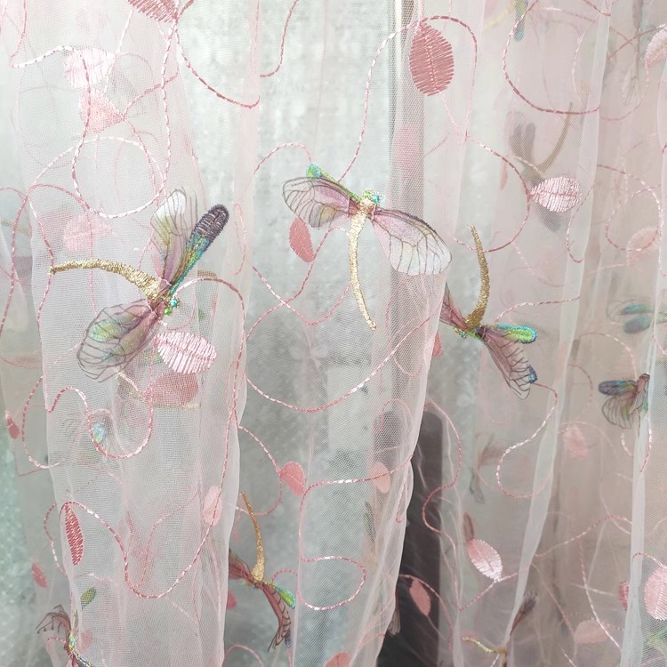1yard Blue pink mesh fabric Th - مراجعة Sewing Embroidery Fabric وسعره