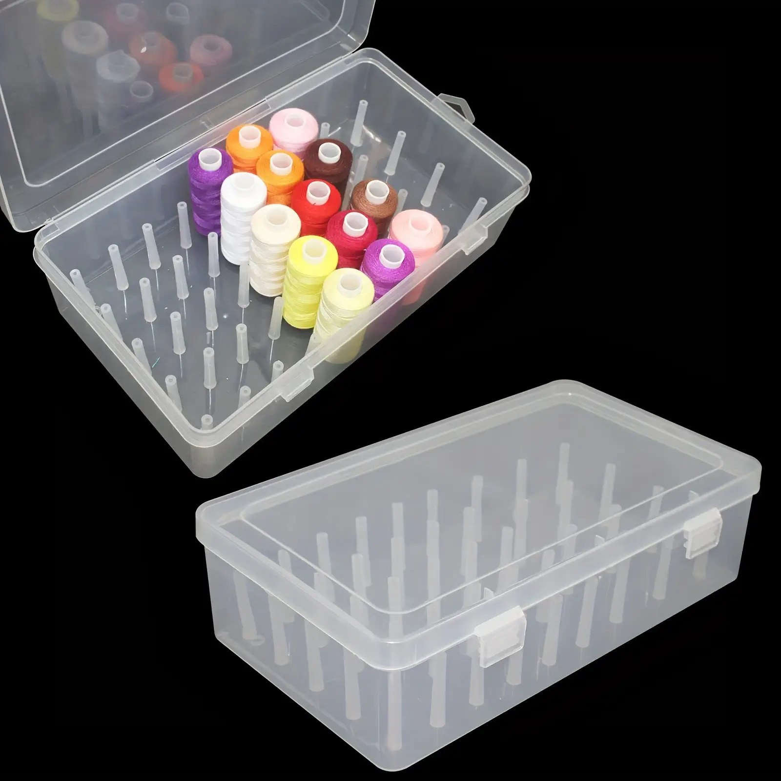 Clear Plastic Sewing Thread St - مراجعة Bobbin Organizer Box وسعره