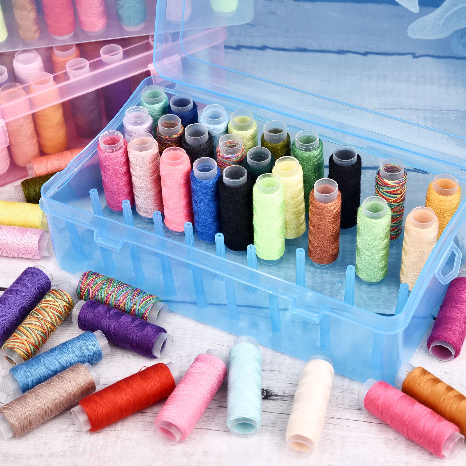 42 Axis Sewing Threads Box Bob - مراجعة Bobbin Organizer Box وسعره