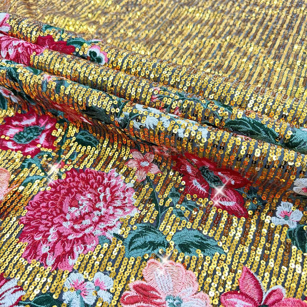 1 yardThree-dimensional embroi - مراجعة Sewing Embroidery Fabric وسعره