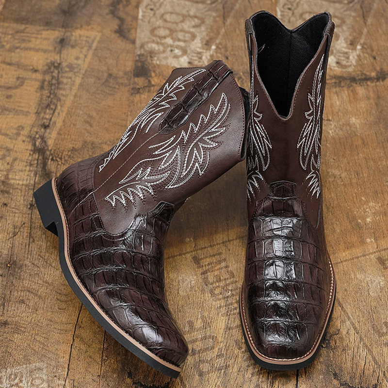 Retro wide toe Western cowboy  - مراجعة Sewing Embroidery Fabric وسعره