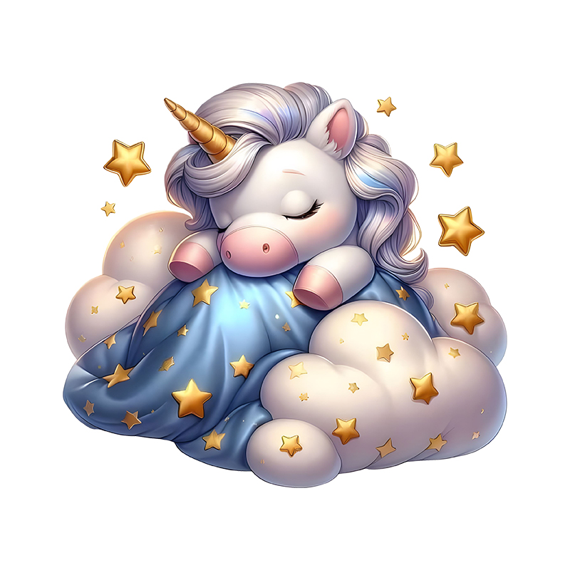 The unicorn sleeping on the cl - مراجعة Iron On Patch وسعره