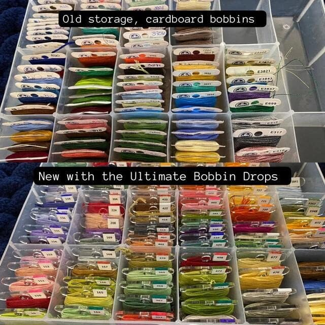 Clear Acrylic Bobbin Drops for - مراجعة Bobbin Organizer Box وسعره