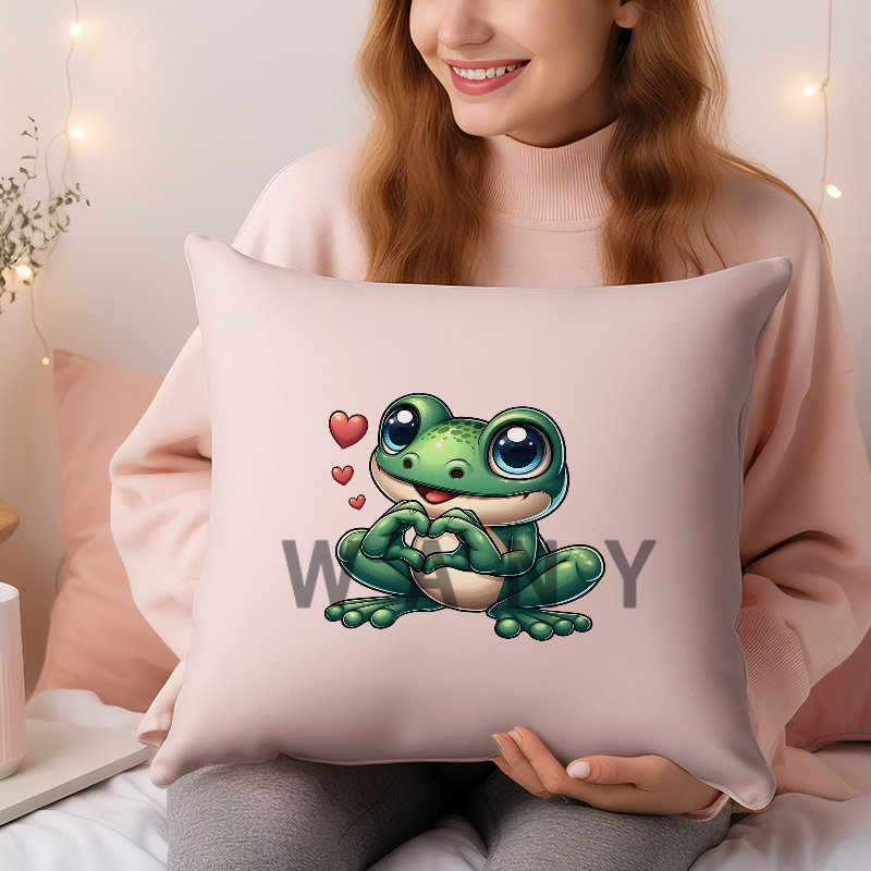 A cute cartoon frog Iron on Tr - مراجعة Iron On Patch وسعره