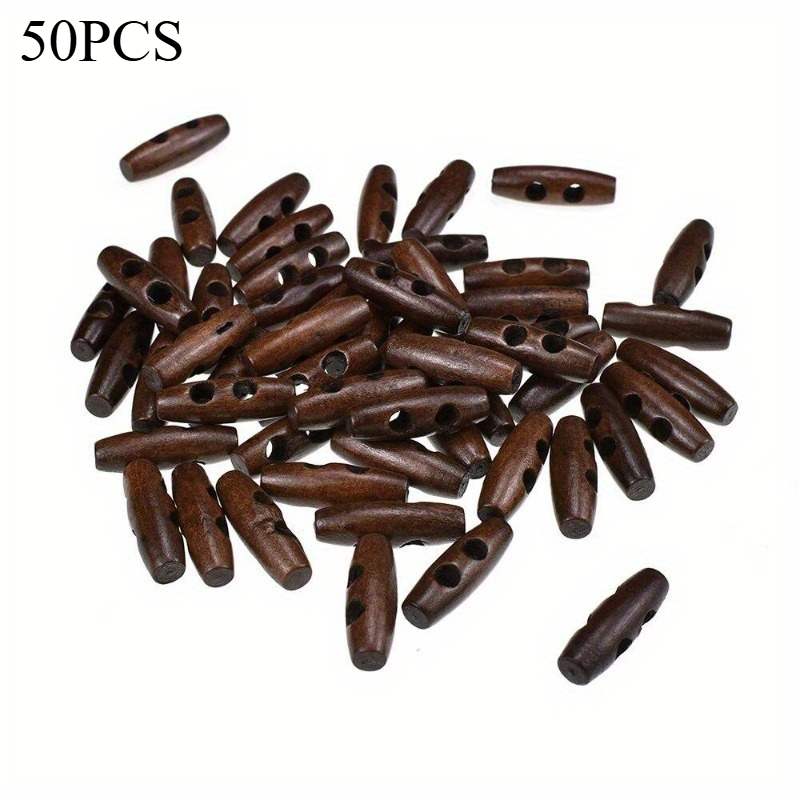 50pcs Recycled Wood Horn Toggl - مراجعة Sewing Recycle وسعره