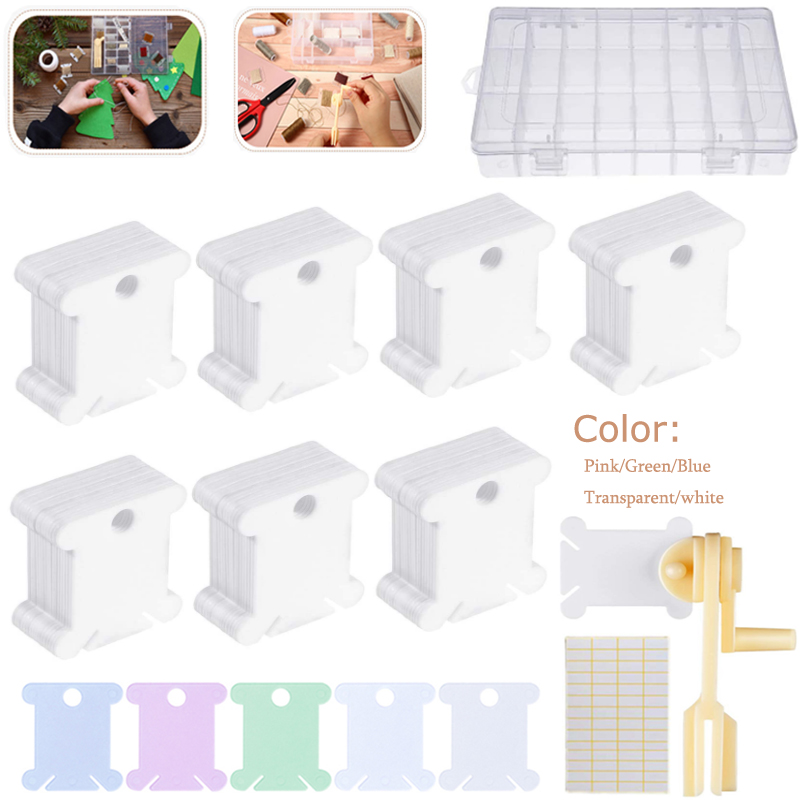 1/50/100/500pc Plastic Cross S - مراجعة Bobbin Organizer Box وسعره