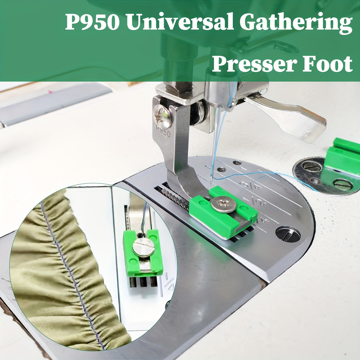 P950 Adjustable Ruffling Press - مراجعة Rolled Hem Foot وسعره