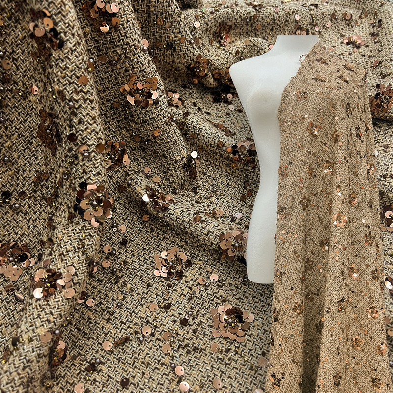 1 yard Heavy industry sequin e - مراجعة Sewing Embroidery Fabric وسعره