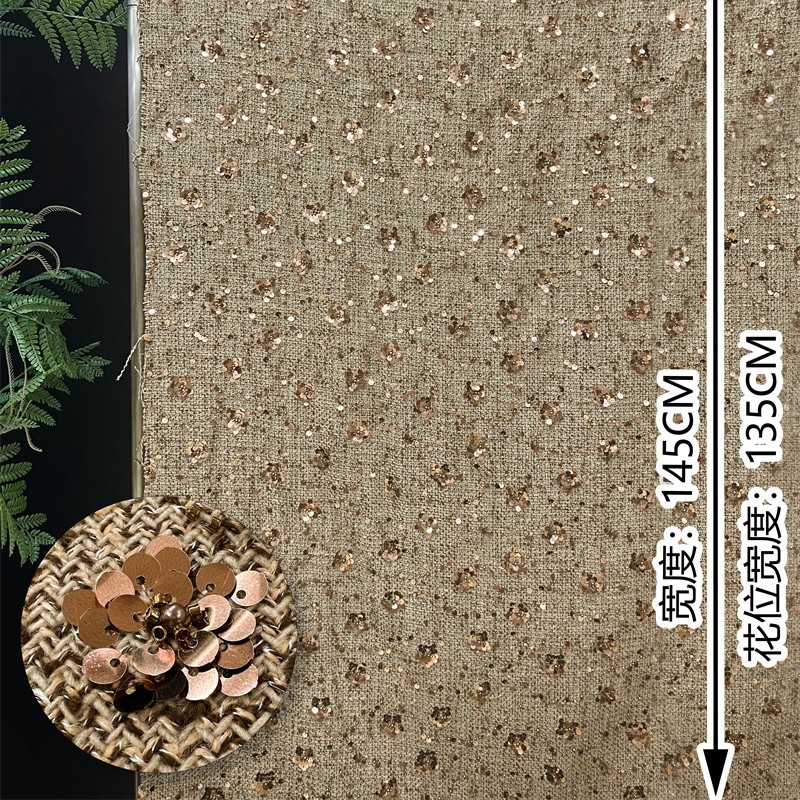 1 yard Heavy industry sequin e - مراجعة Sewing Embroidery Fabric وسعره